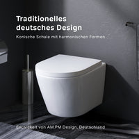 CNA1700SC Wand-WC mit Sitz Flash FlashClean Tiefspül-WC Spülrandlos Hänge WC mit Toilettendeckel ampm-store.de