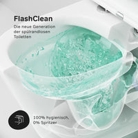 CNA1700SC Wand-WC mit Sitz Flash FlashClean Tiefspül-WC Spülrandlos Hänge WC mit Toilettendeckel ampm-store.de