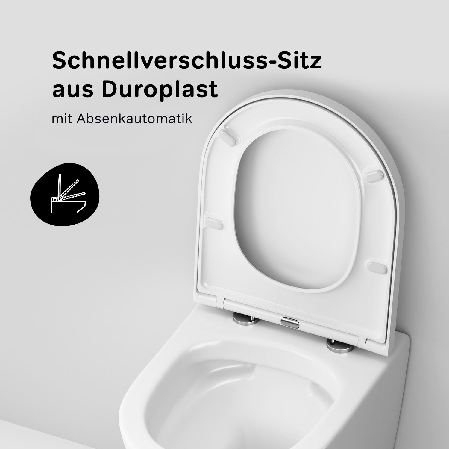 CNA1700SC Wand-WC mit Sitz Flash FlashClean Tiefspül-WC Spülrandlos Hänge WC mit Toilettendeckel ampm-store.de