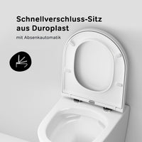 CNA1700SC Wand-WC mit Sitz Flash FlashClean Tiefspül-WC Spülrandlos Hänge WC mit Toilettendeckel ampm-store.de