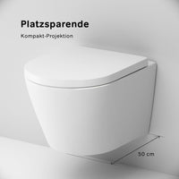 CNA1700SC Wand-WC mit Sitz Flash FlashClean Tiefspül-WC Spülrandlos Hänge WC mit Toilettendeckel ampm-store.de