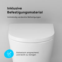 CNA1700SC Wand-WC mit Sitz Flash FlashClean Tiefspül-WC Spülrandlos Hänge WC mit Toilettendeckel ampm-store.de