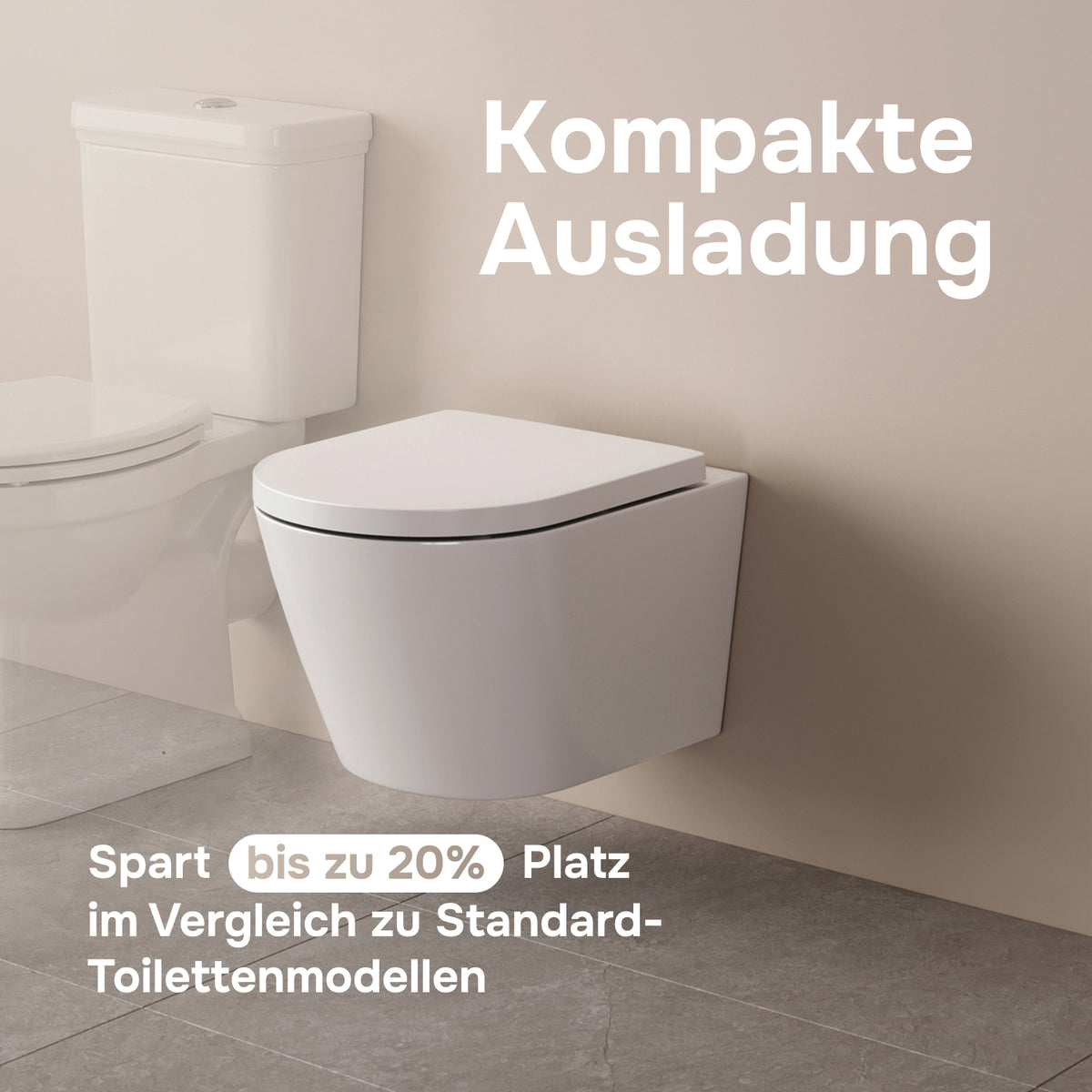 WC suspendu Flash AquaSpin sans bride avec abattant–CNA1901PSC