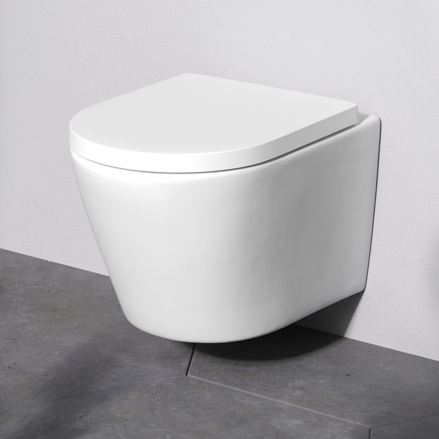 CNA1901PSC Wand-WC mit Sitz Flash AquaSpin Tiefspül-WC Spülrandlos Hänge WC mit Toilettendeckel