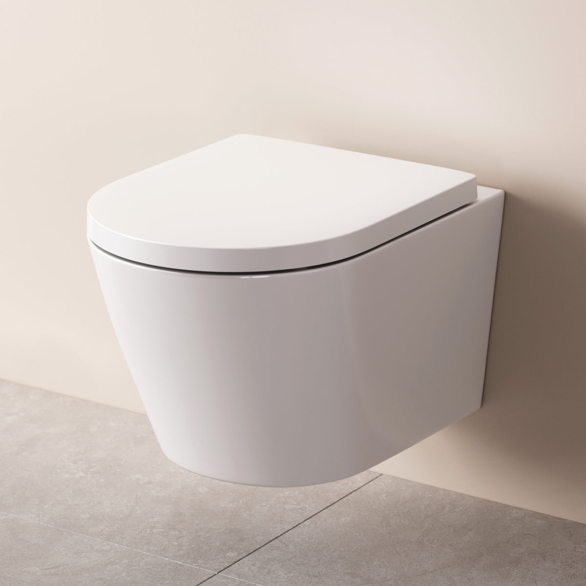 WC suspendu Flash AquaSpin sans bride avec abattant–CNA1901PSC
