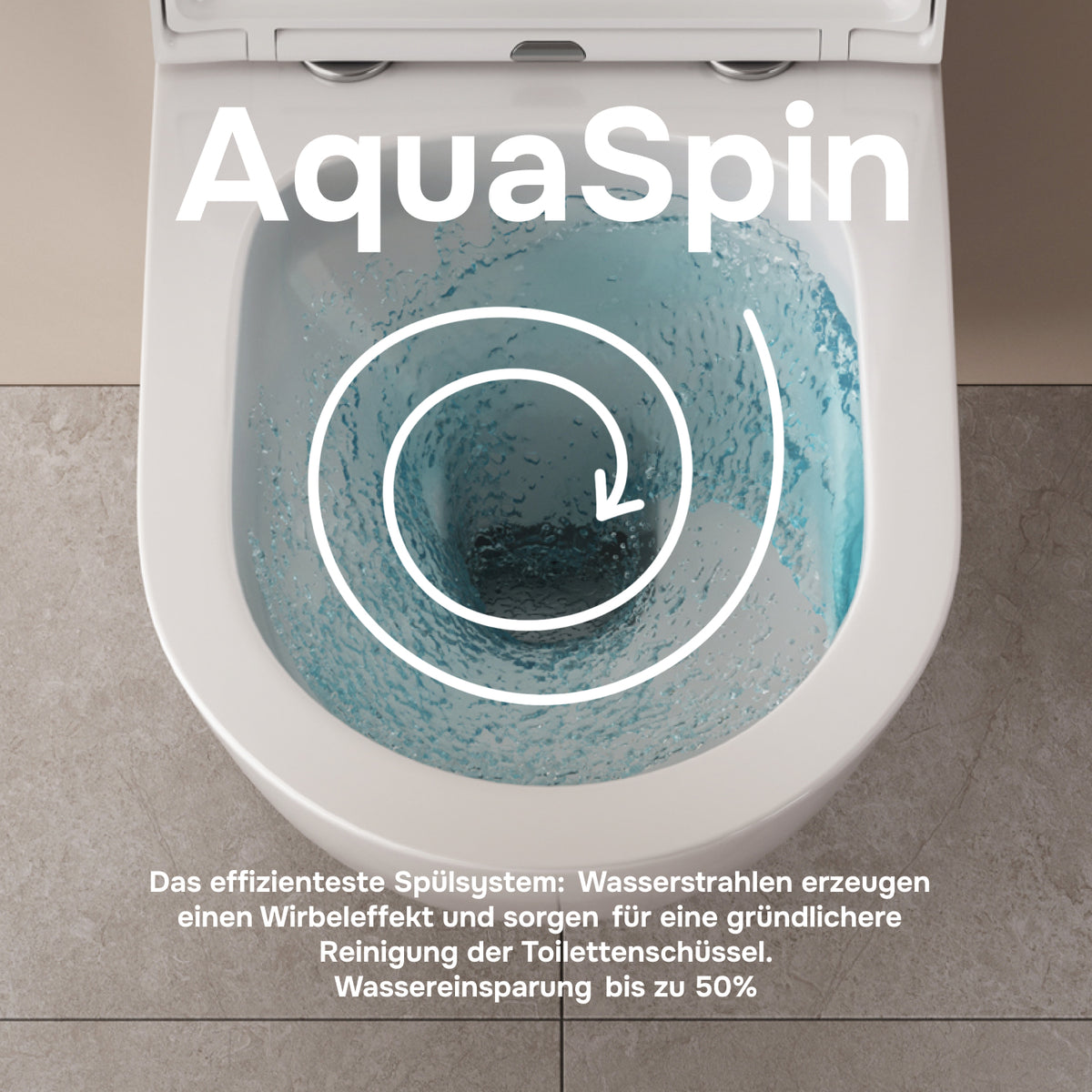WC suspendu Flash AquaSpin sans bride avec abattant–CNA1901PSC