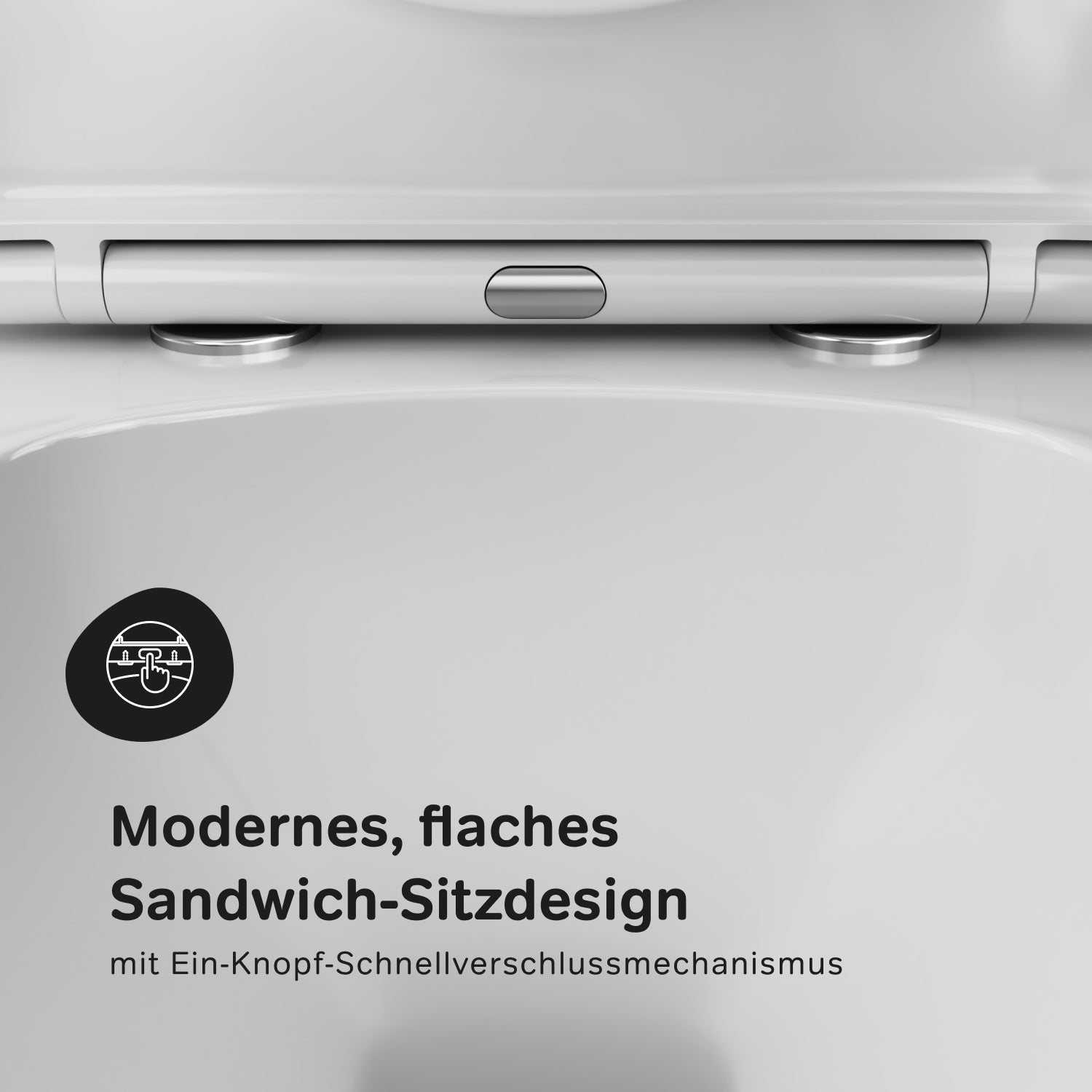 CNA1901PSC Wand-WC mit Sitz Flash AquaSpin Tiefspül-WC Spülrandlos Hänge WC mit Toilettendeckel