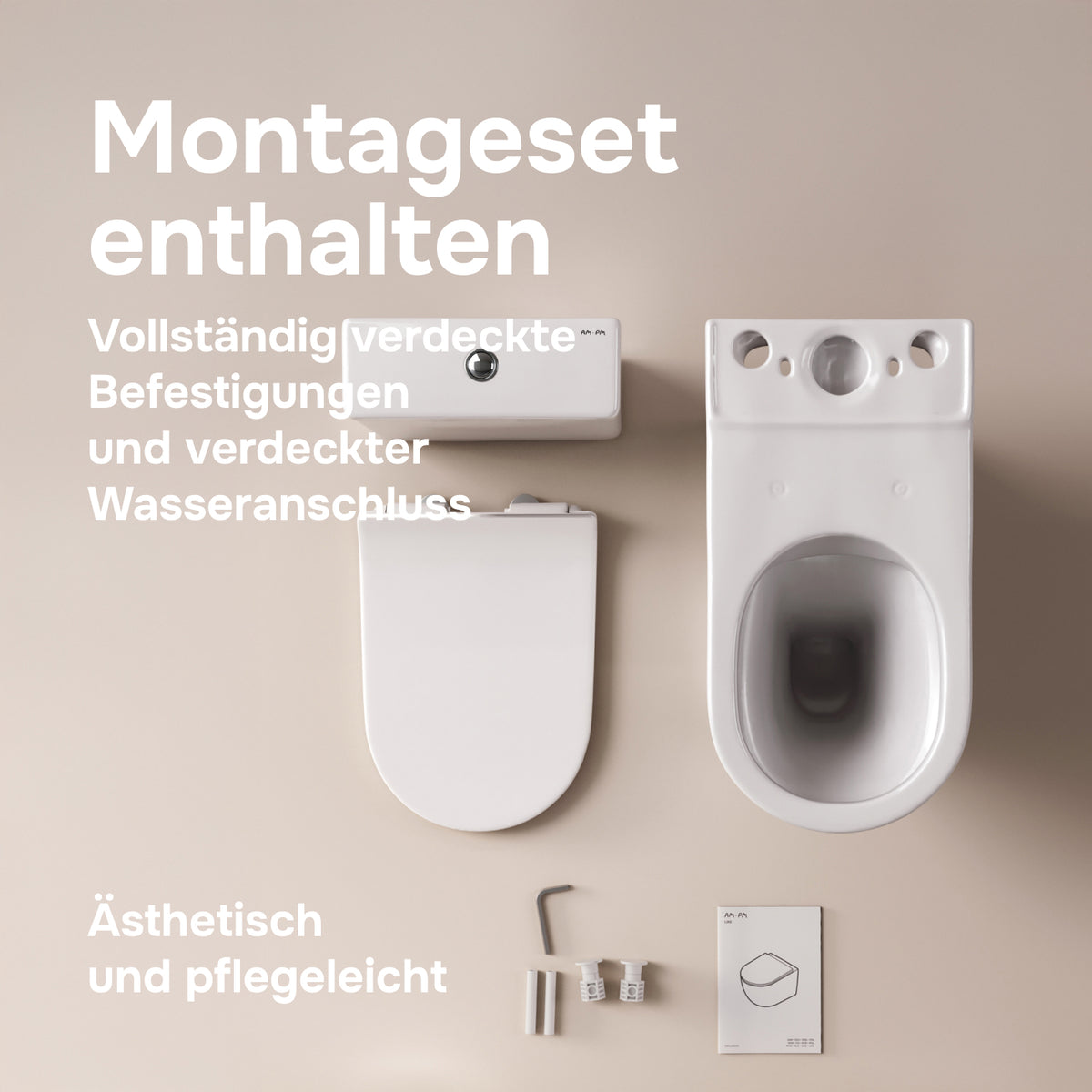 WC sur pied Flash avec sortie murale horizontale (PK) , sans bride et abattant à fermeture ralentie–CNA8600PSC
