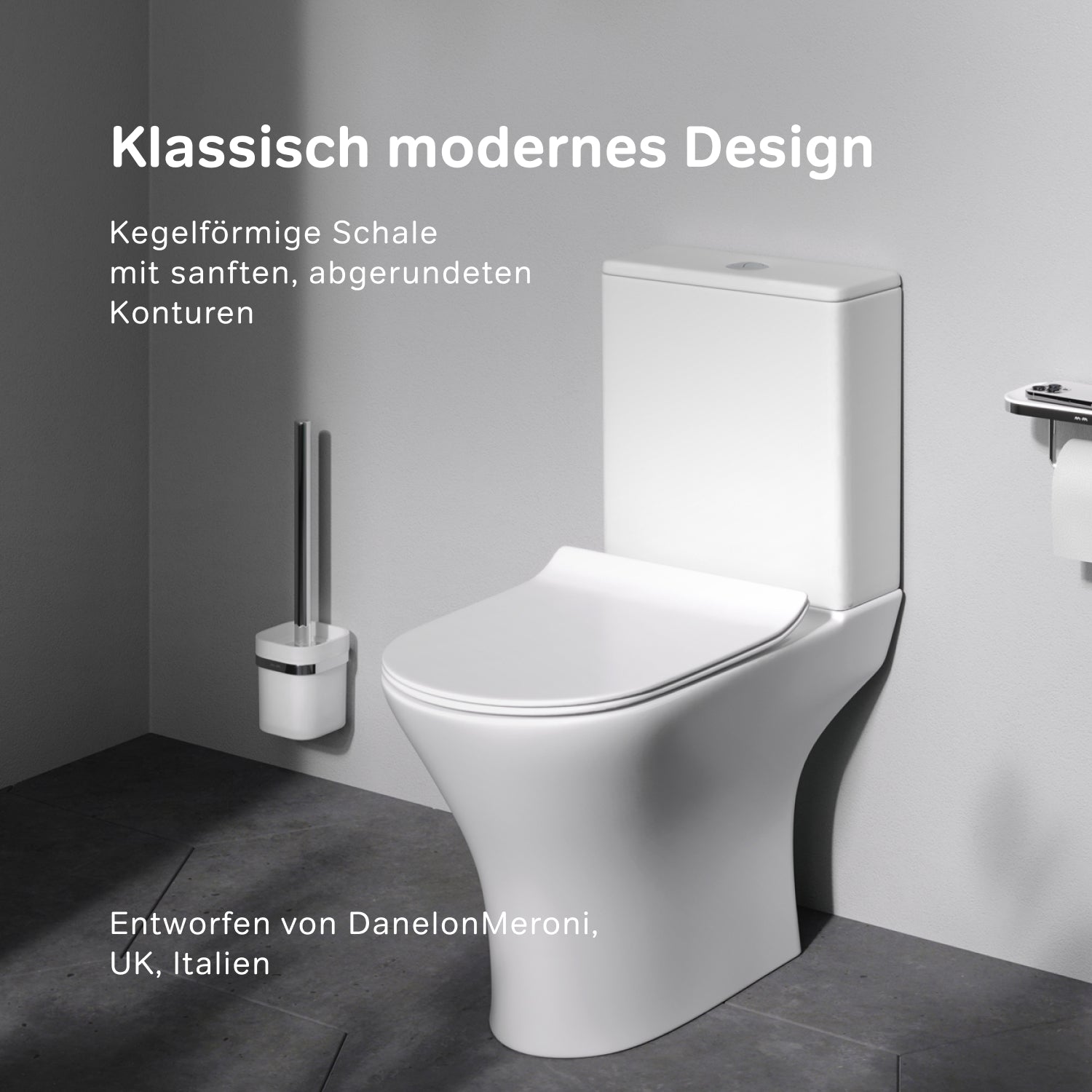 Flashgaps Wc Stand-WC Flash spülrandlos, Wandabgang mit Soft-Close-Sitz | AM.PM