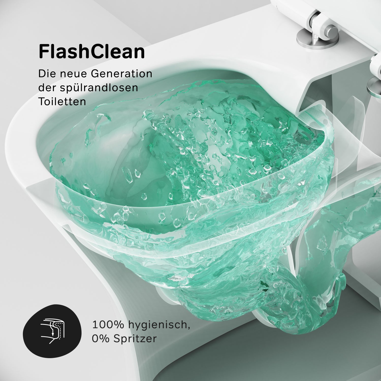 Flashgaps Wc Stand-WC Flash spülrandlos, Wandabgang mit Soft-Close-Sitz | AM.PM