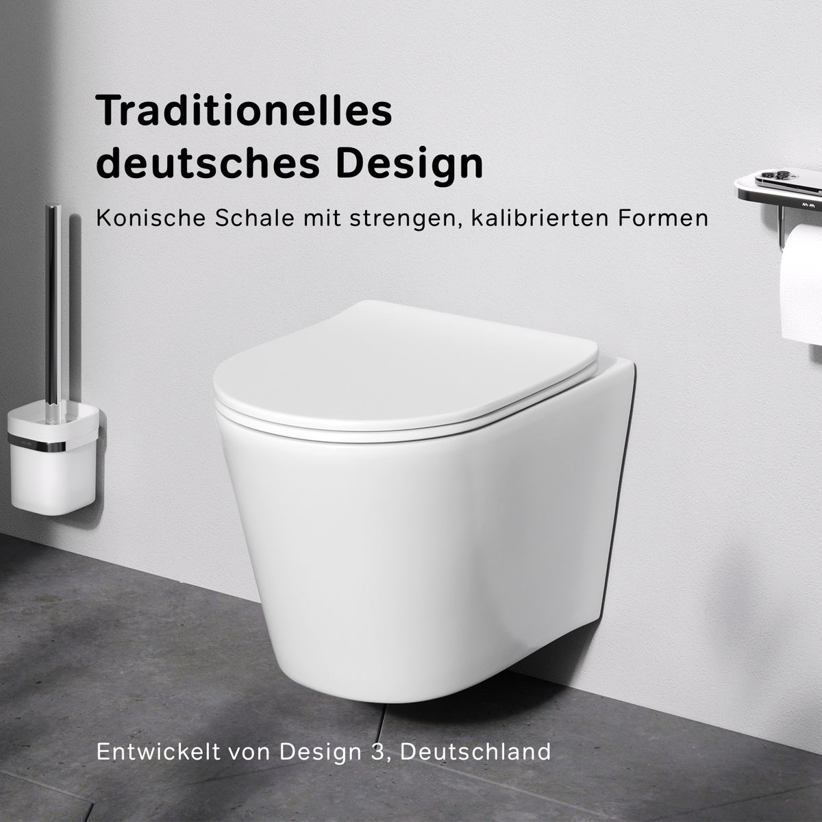 CPA1900SC Wand-WC mit Sitz Spike FlashClean Tiefspül-WC Spülrandlos Hänge WC mit Toilettendeckel ampm-store.de