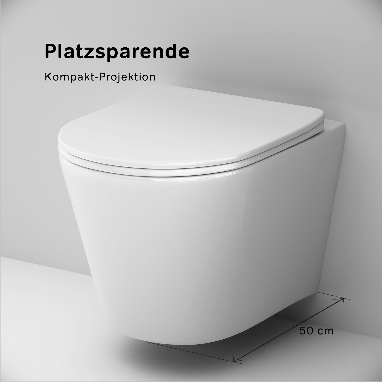 CPA1900SC Wand-WC mit Sitz Spike FlashClean Tiefspül-WC Spülrandlos Hänge WC mit Toilettendeckel ampm-store.de