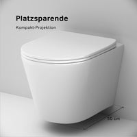 CPA1900SC Wand-WC mit Sitz Spike FlashClean Tiefspül-WC Spülrandlos Hänge WC mit Toilettendeckel ampm-store.de