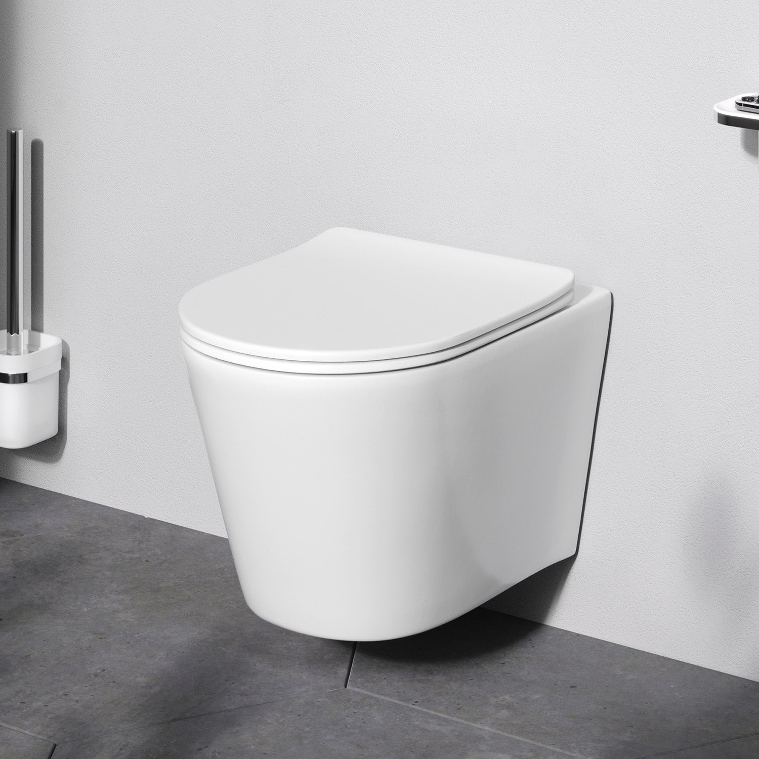 CPA1900SC Wand-WC mit Sitz Spike FlashClean Tiefspül-WC Spülrandlos Hänge WC mit Toilettendeckel ampm-store.de