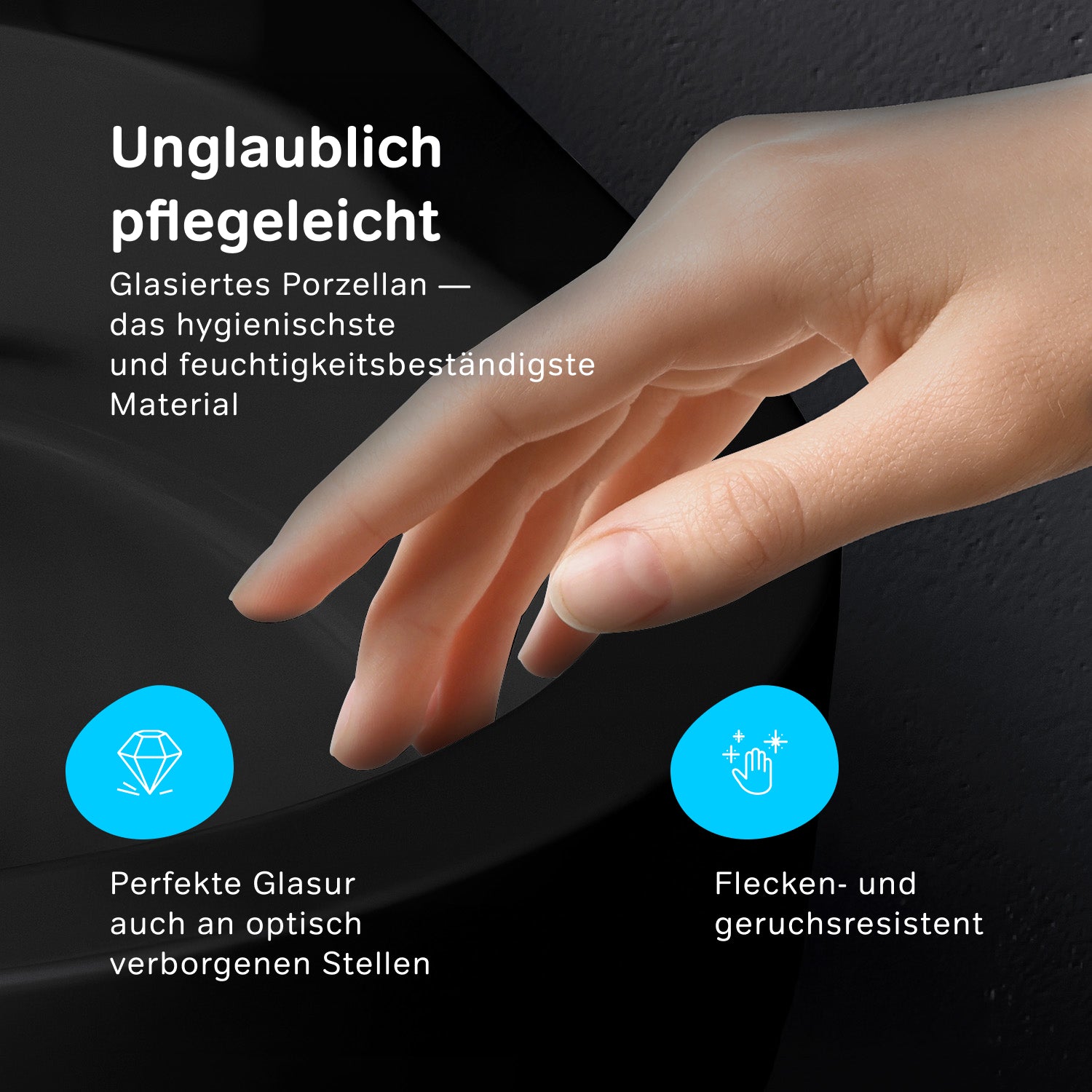 WC suspendu CSB1700MBSC avec abattant, système de nettoyage Spirit FlashClean, chasse d'eau profonde, sans bride, avec couvercle, noir