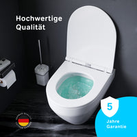CSB1700SC Wand-WC mit Sitz Spirit V2.0 FlashClean Tiefspül-WC Spülrandlos Hänge WC mit Toilettendeckel ampm-store.de