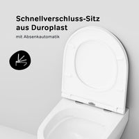 CSB1700SC Wand-WC mit Sitz Spirit V2.0 FlashClean Tiefspül-WC Spülrandlos Hänge WC mit Toilettendeckel ampm-store.de