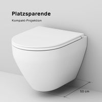 CSB1700SC Wand-WC mit Sitz Spirit V2.0 FlashClean Tiefspül-WC Spülrandlos Hänge WC mit Toilettendeckel ampm-store.de