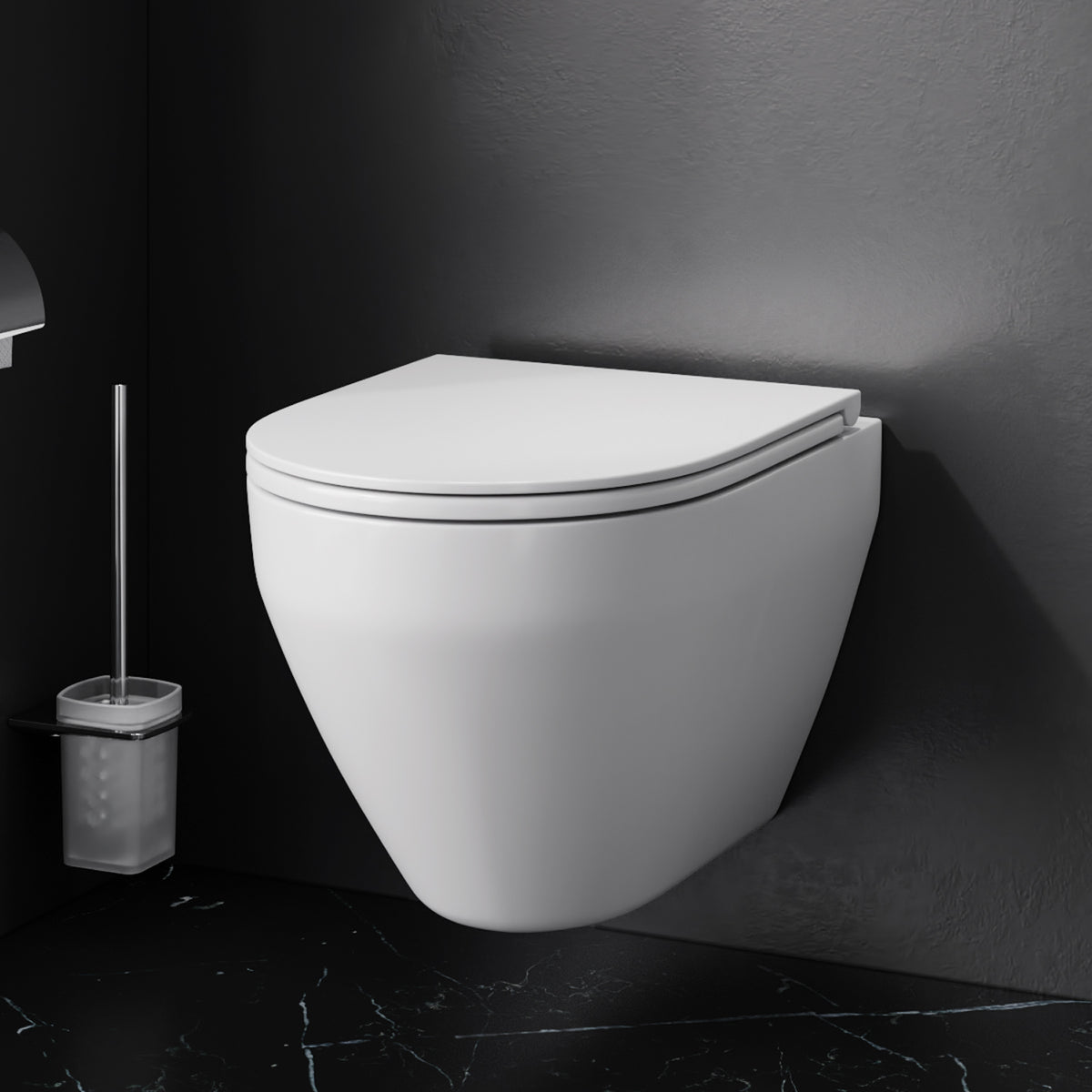 CSB1700SC Wand-WC mit Sitz Spirit V2.0 FlashClean Tiefspül-WC Spülrandlos Hänge WC mit Toilettendeckel ampm-store.de