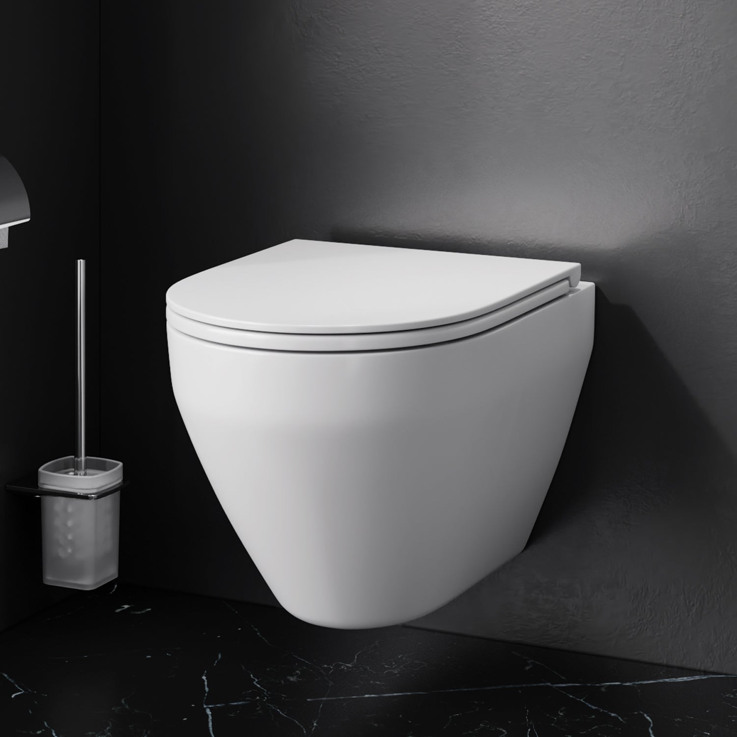 CSB1700SC Wand-WC mit Sitz Spirit V2.0 FlashClean Tiefspül-WC Spülrandlos Hänge WC mit Toilettendeckel ampm-store.de