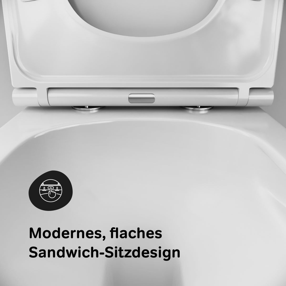 WC suspendu Spirit V2. 0 AquaSpin sans bride avec abattant–CSB190P0SC