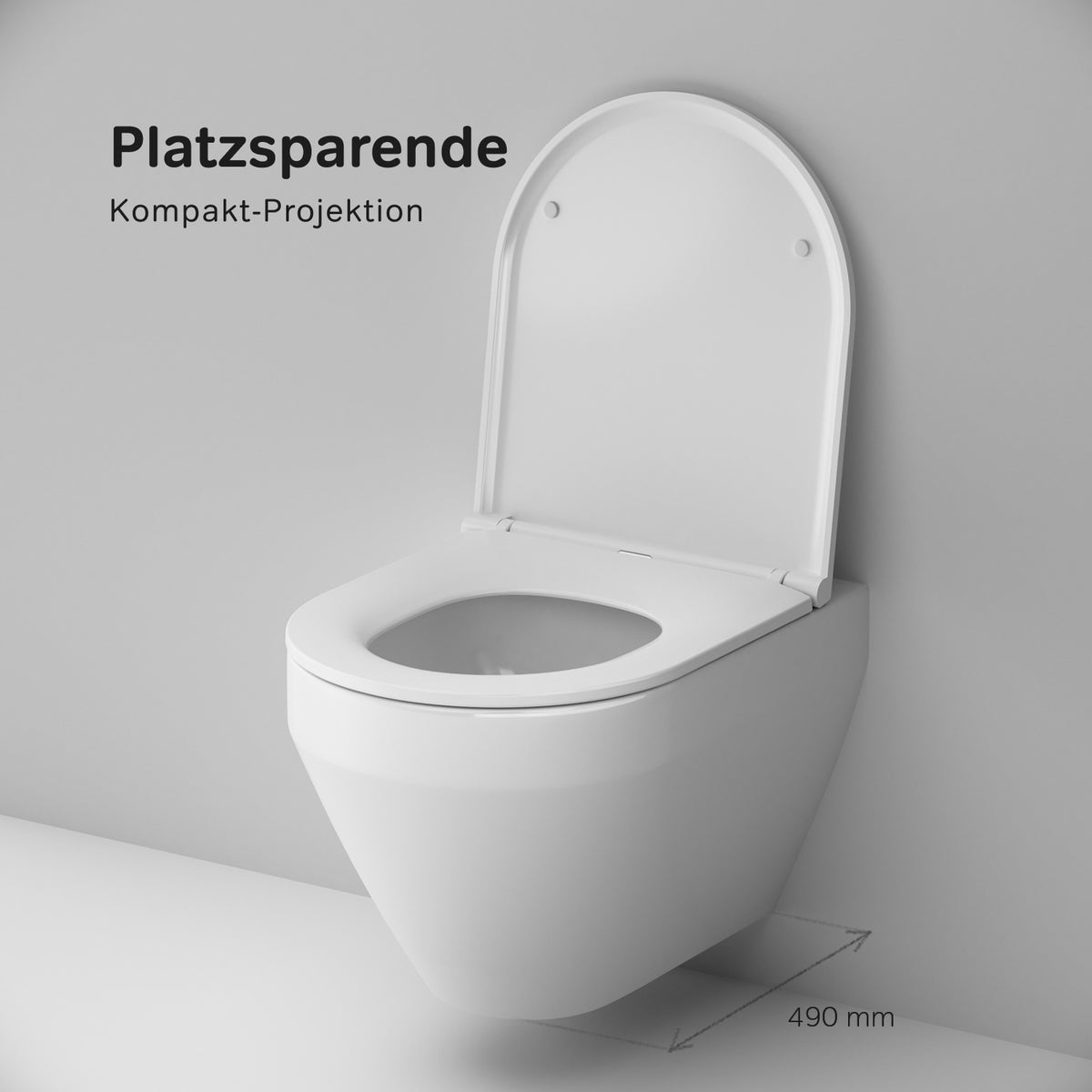 WC suspendu Spirit V2. 0 AquaSpin sans bride avec abattant–CSB190P0SC