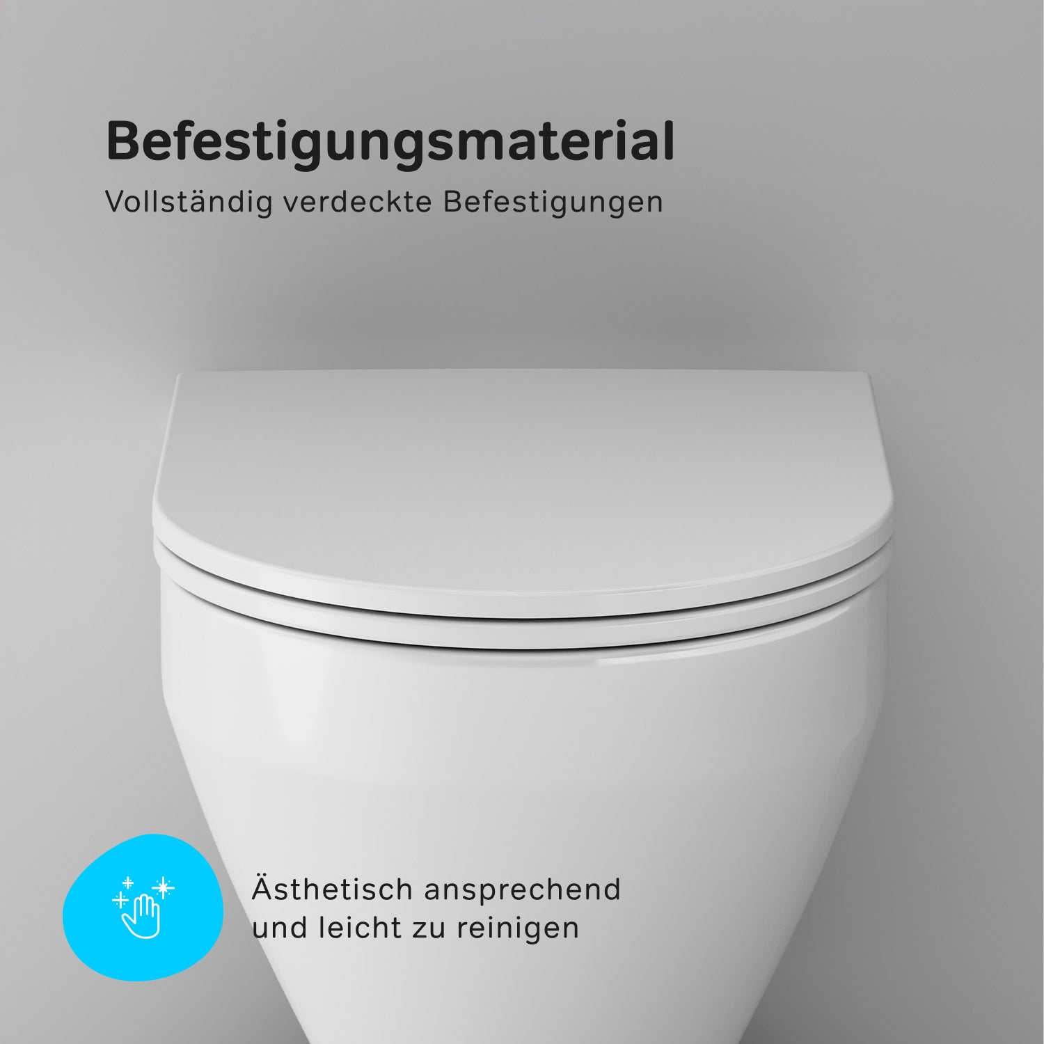 WC suspendu Spirit V2. 0 AquaSpin CSB190P0SC avec abattant, chasse d'eau profonde, sans bride, avec abattant. 