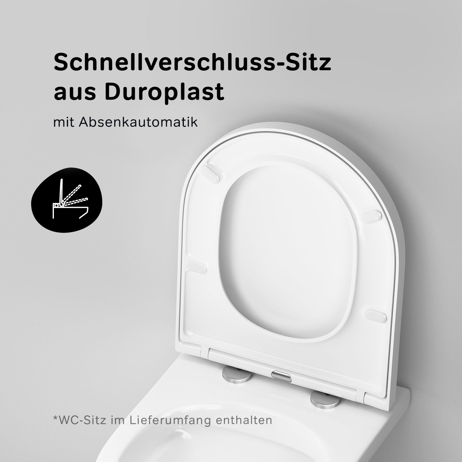 CTA1700WH (CTA7851WH) Wand-WC mit Sitz Hit Tiefspül-WC Spülrandlos Hänge WC mit Toilettendeckel