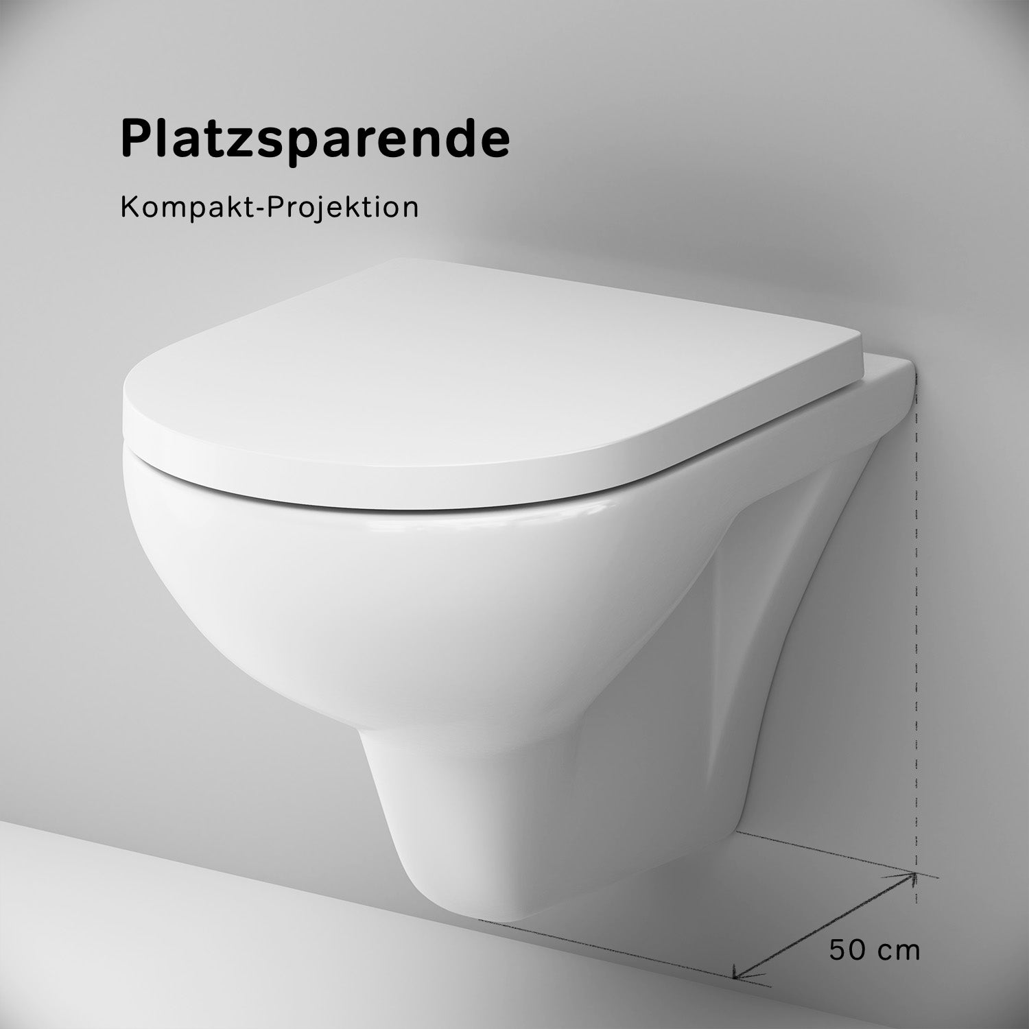 CTA1700WH (CTA7851WH) WC suspendu avec siège Hit WC à fond creux WC suspendu sans rebord avec abattant