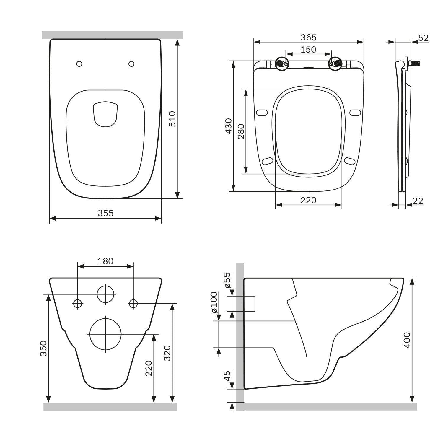 CXA1700SC Wand-WC mit Sitz X-Joy FlashClean Tiefspül-WC Spülrandlos Hänge WC mit Toilettendeckel ampm-store.de