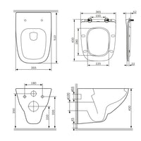 CXA1700SC Wand-WC mit Sitz X-Joy FlashClean Tiefspül-WC Spülrandlos Hänge WC mit Toilettendeckel ampm-store.de