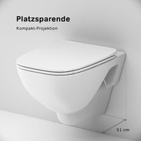 CXA1700SC Wand-WC mit Sitz X-Joy FlashClean Tiefspül-WC Spülrandlos Hänge WC mit Toilettendeckel ampm-store.de