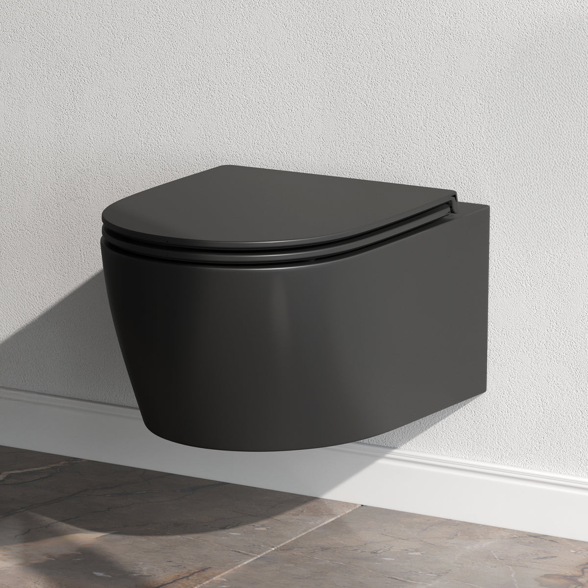 Toilettes suspendues X-Joy S Toilettes sans bride FlashClean avec siège, noires–CXB1700MBSC