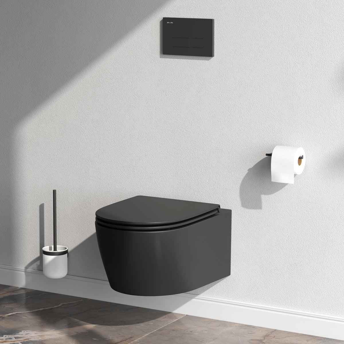 Toilettes suspendues X-Joy S Toilettes sans bride FlashClean avec siège, noires–CXB1700MBSC