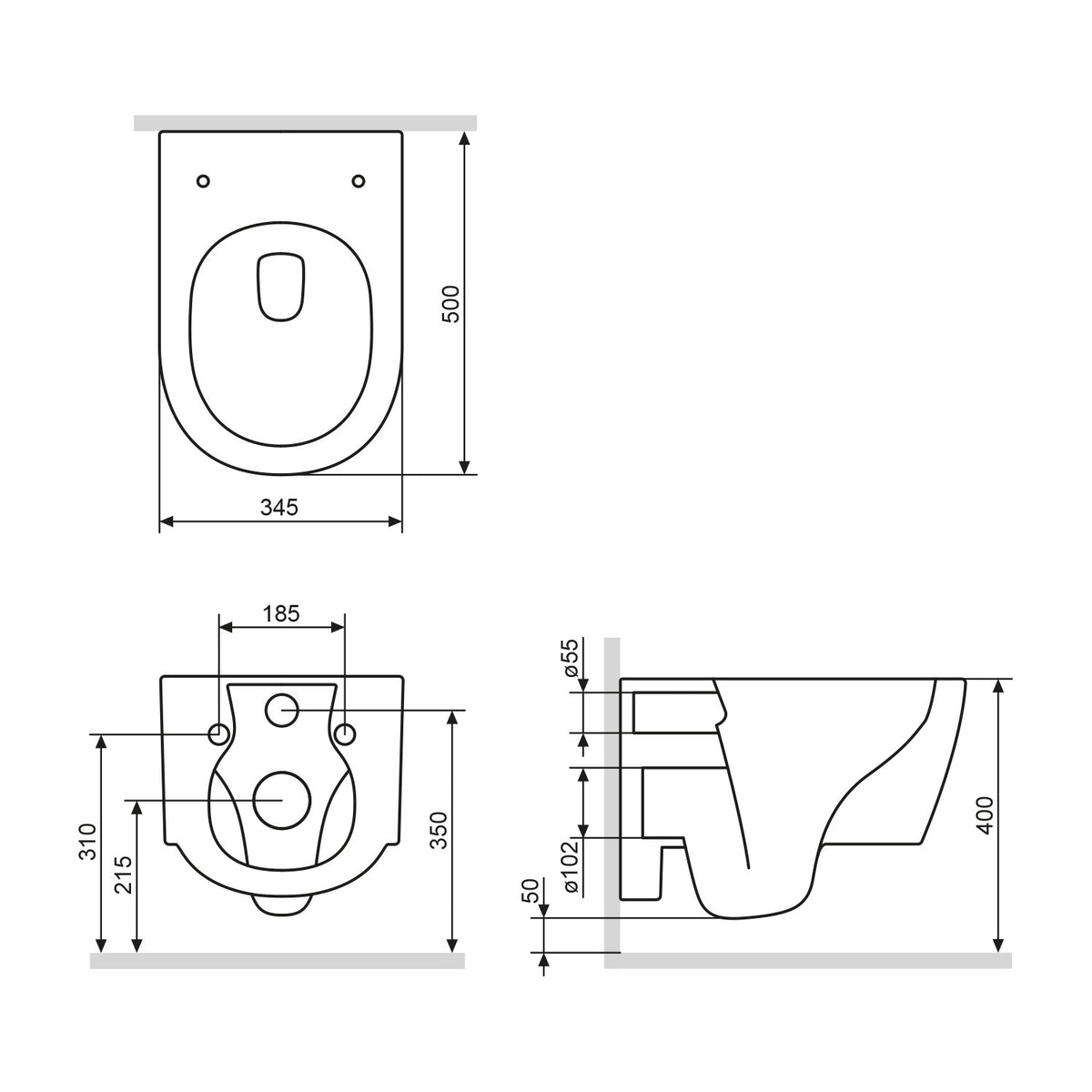 CXB1700SC Wand-WC mit Sitz X-Joy S FlashClean Tiefspül-WC Spülrandlos Hänge WC mit Toilettendeckel ampm-store.de