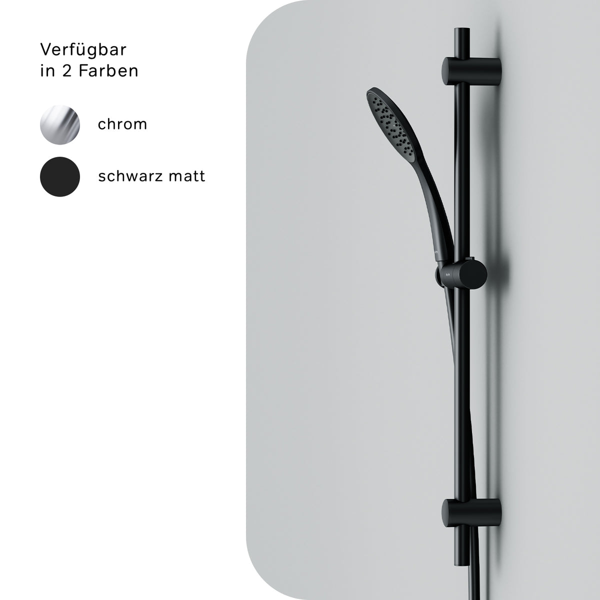 F01TA022 Duschset Hit Brausegarnitur Stangenbrause-Set, Schwarz ampm-store.de