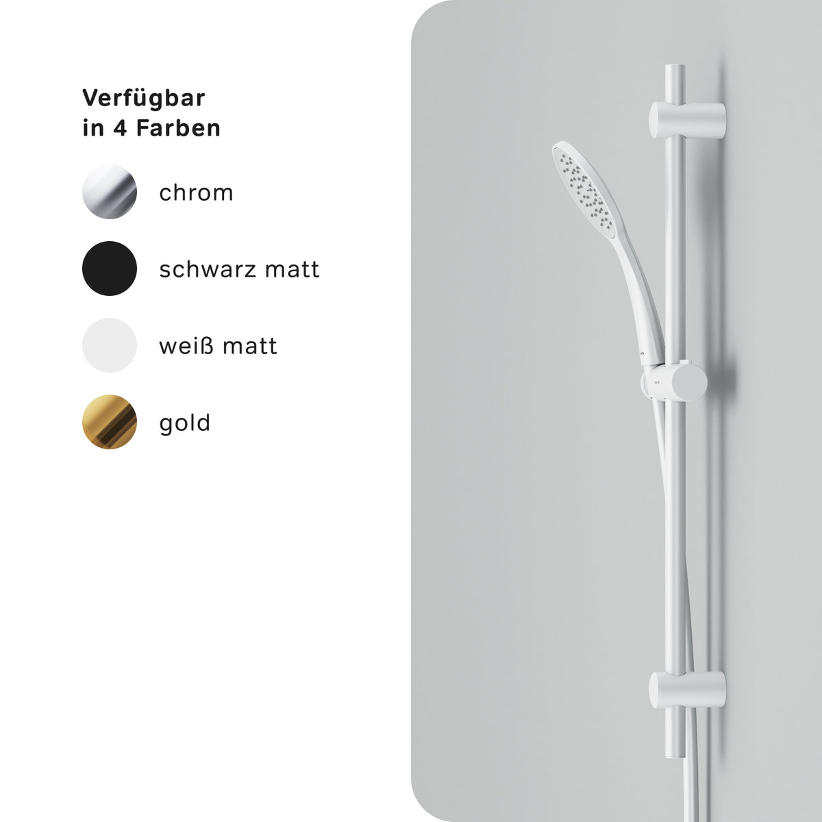 Ensemble de douche Hit, barre de douche, blanc–F01TA033