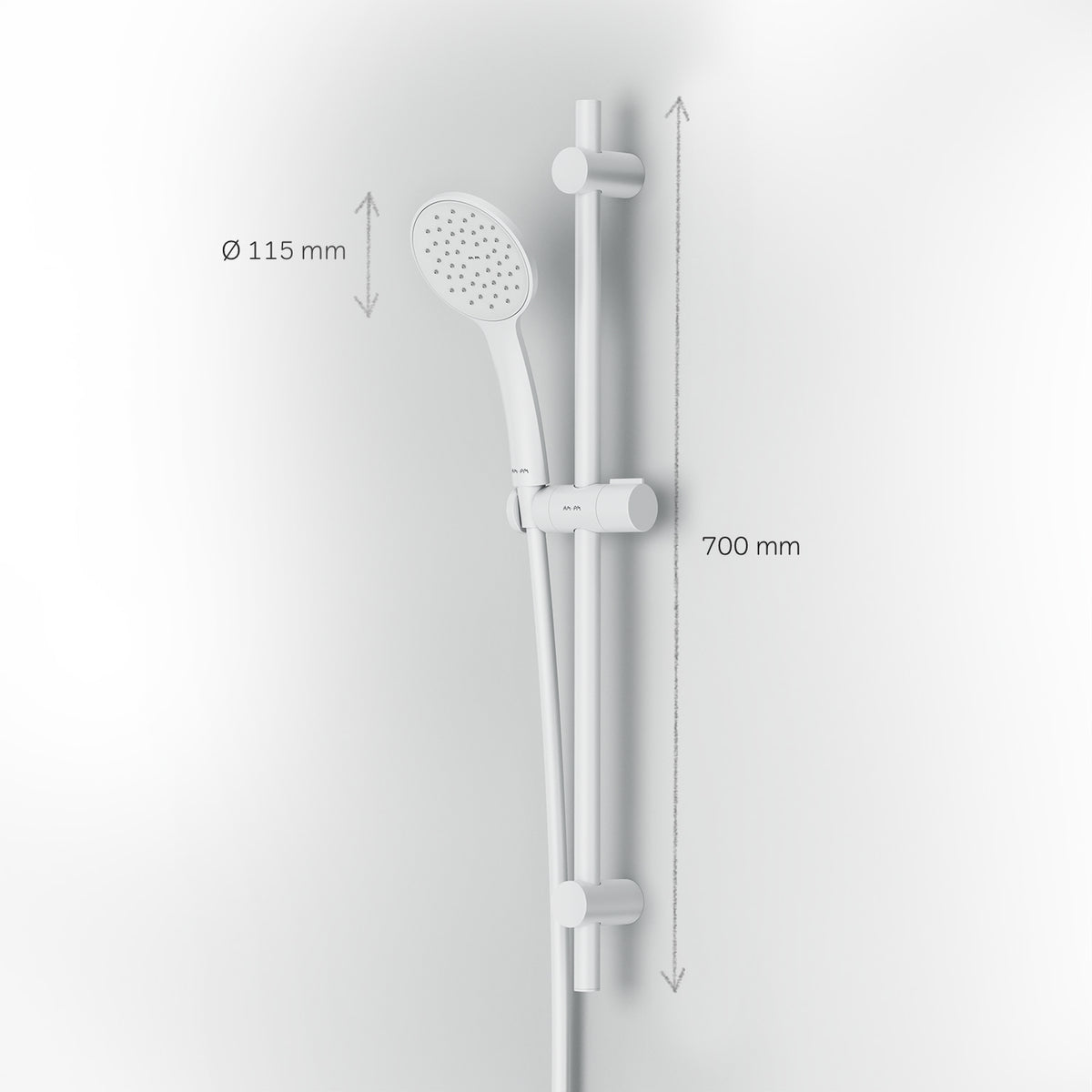 Ensemble de douche Hit, barre de douche, blanc–F01TA033