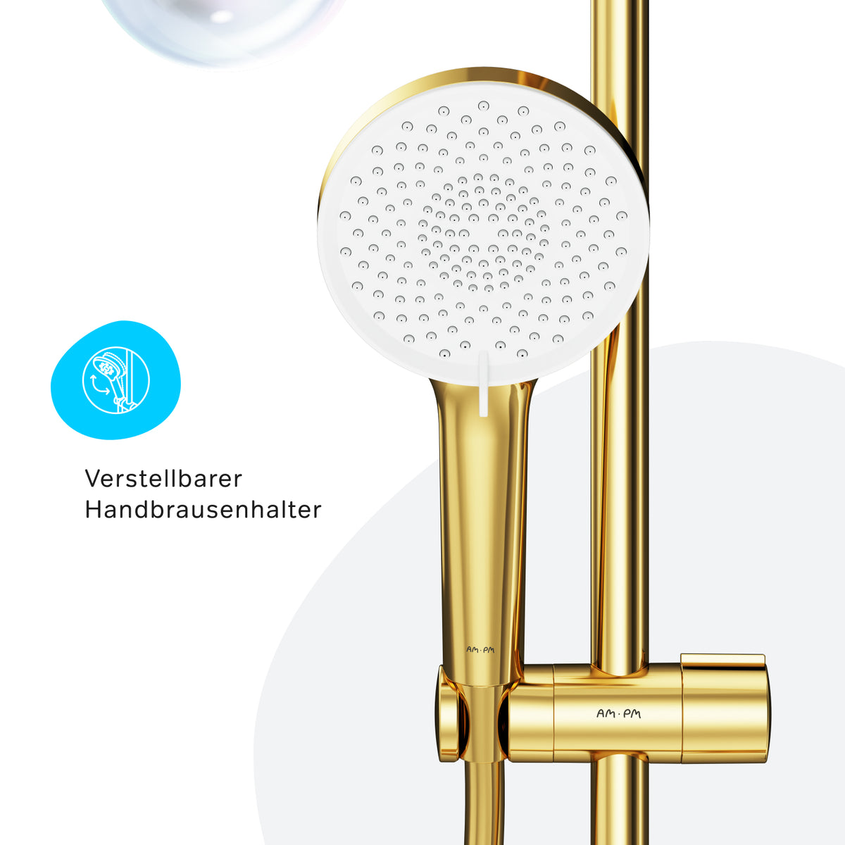 Ensemble de douche X-Joy, barre de douche, doré–F01XA099