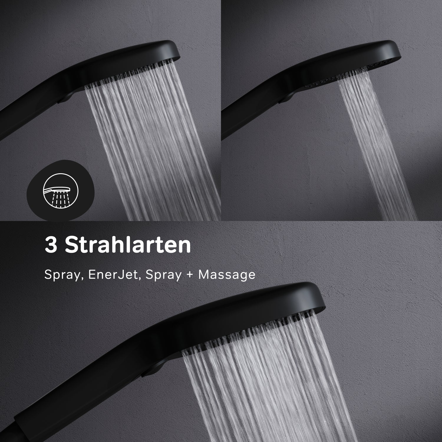 Pommeau de douche Play F029Y122, douchette à main, noir