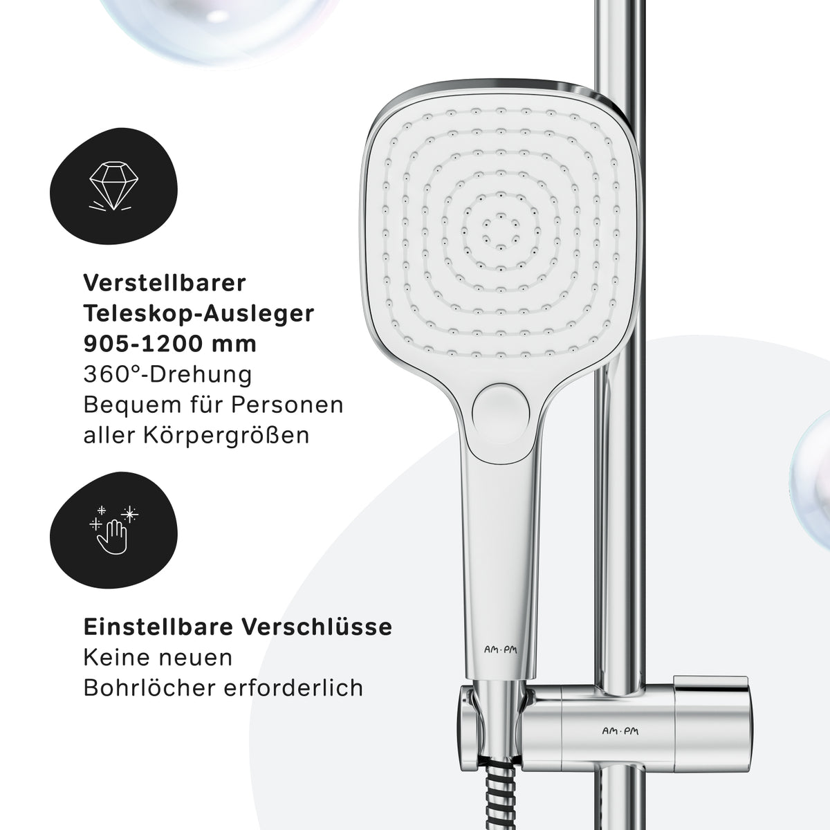 Système de douche ludique avec douche à effet pluie–F078W000