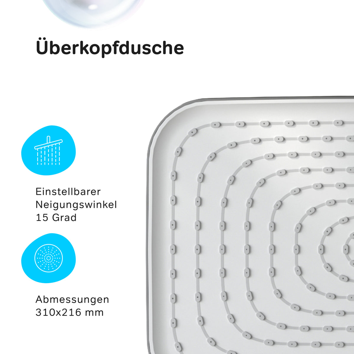 Système de douche ludique avec douche à effet pluie–F078W000