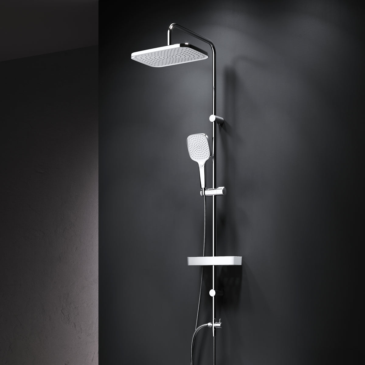 Duschsystem Play mit Regendusche und Duschablage – F078W203