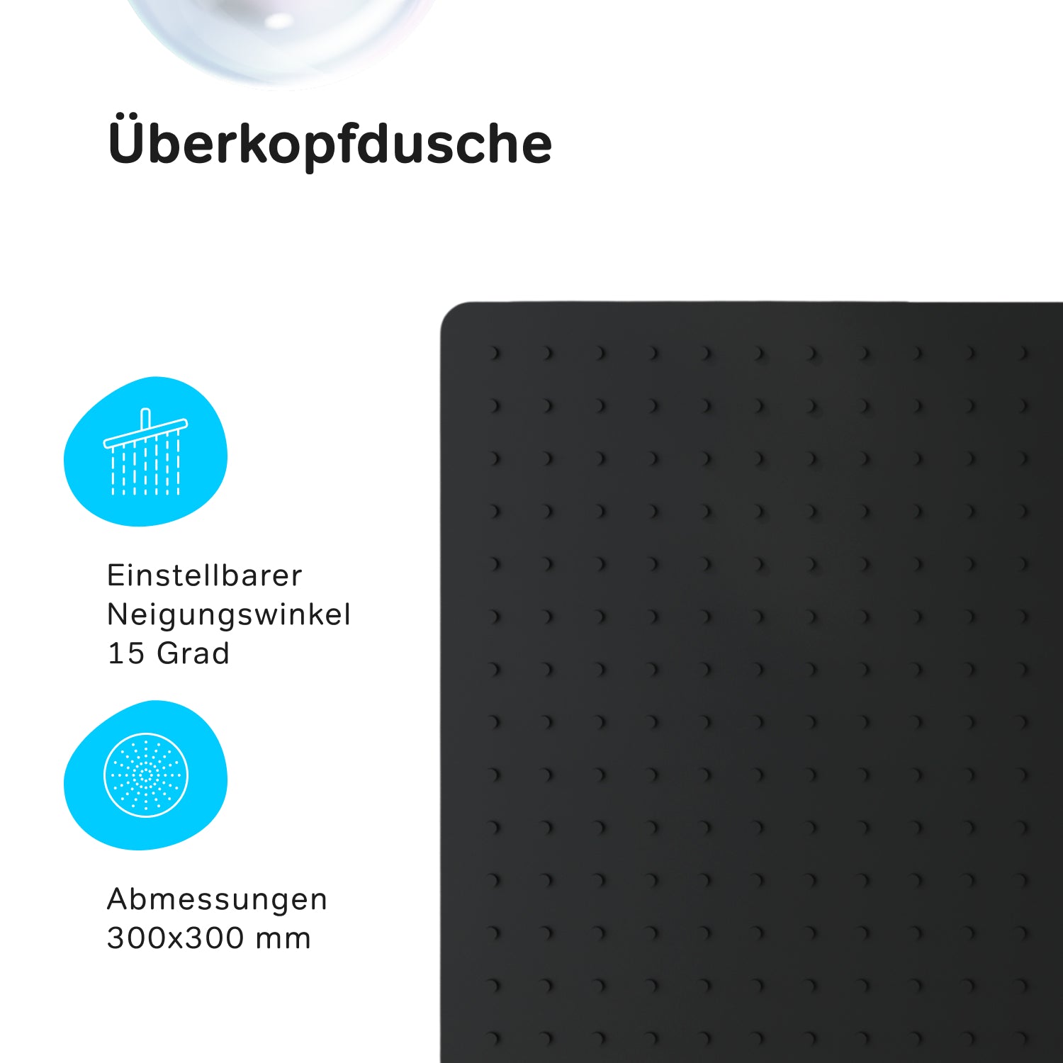 F078X022 Système de douche Play, ensemble de douche à effet pluie, colonne de douche, noir