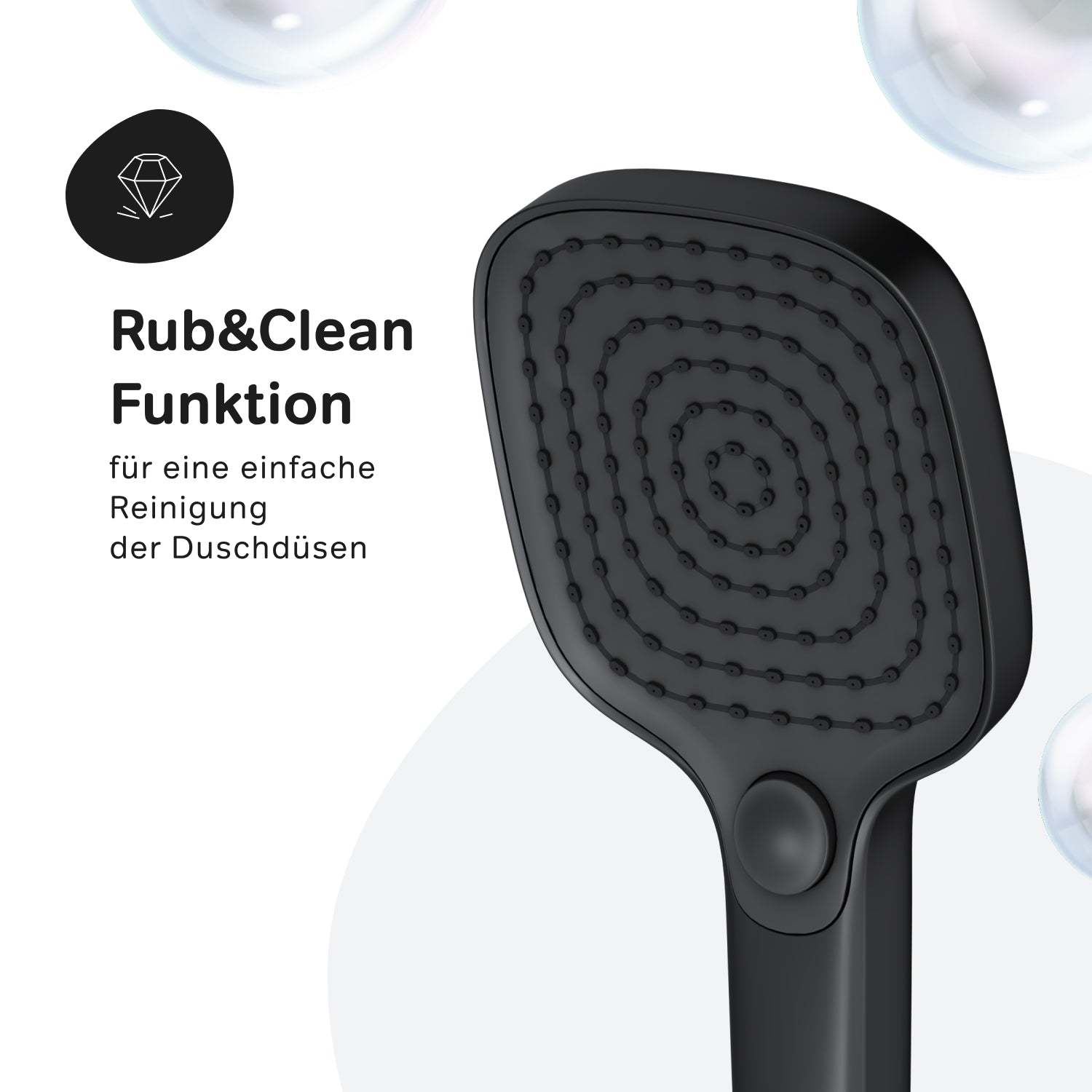 F078X022 Système de douche Play, ensemble de douche à effet pluie, colonne de douche, noir