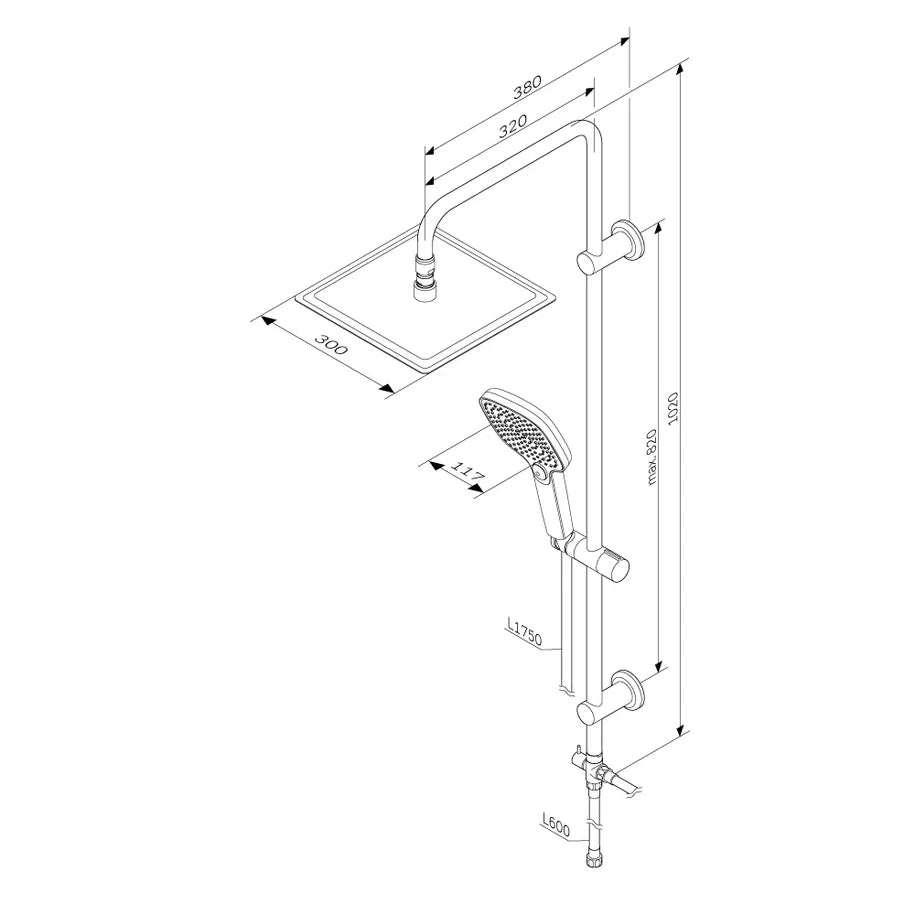 Duschsystem Play mit Regendusche – F078X000