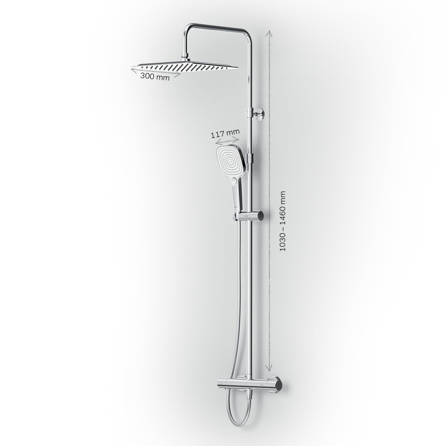 F078X400 Duschsystem mit Thermostat Duscharmatur Play Regendusche set Duschsäule