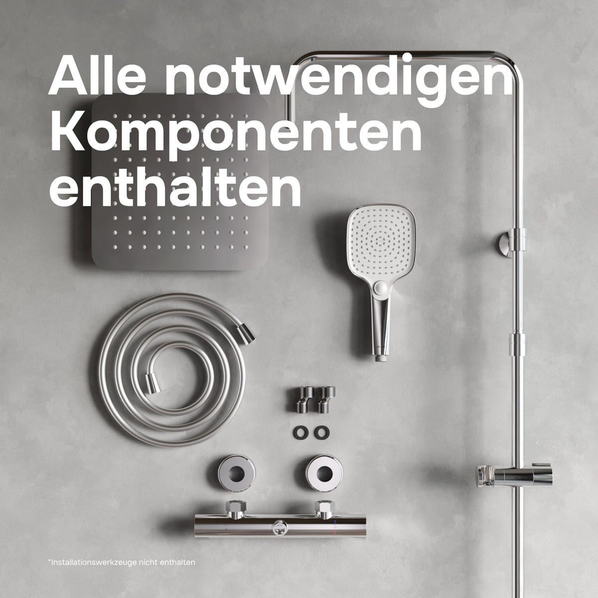Duschsystem Play mit Thermostat und Regendusche – F078X400