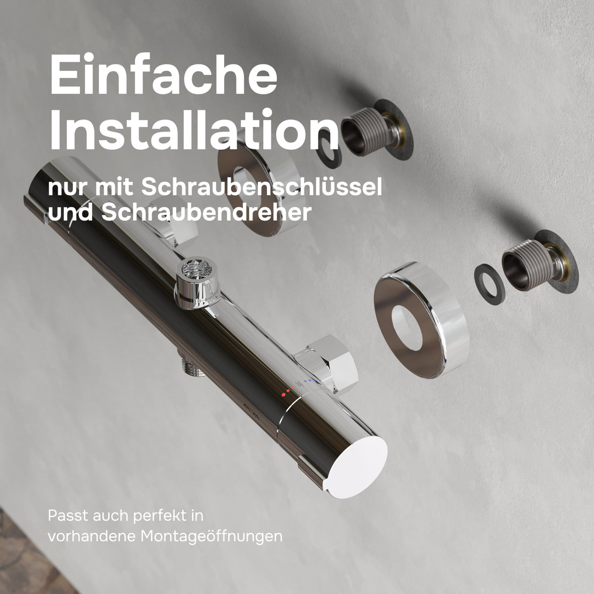 Duschsystem Play mit Thermostat und Regendusche – F078X400