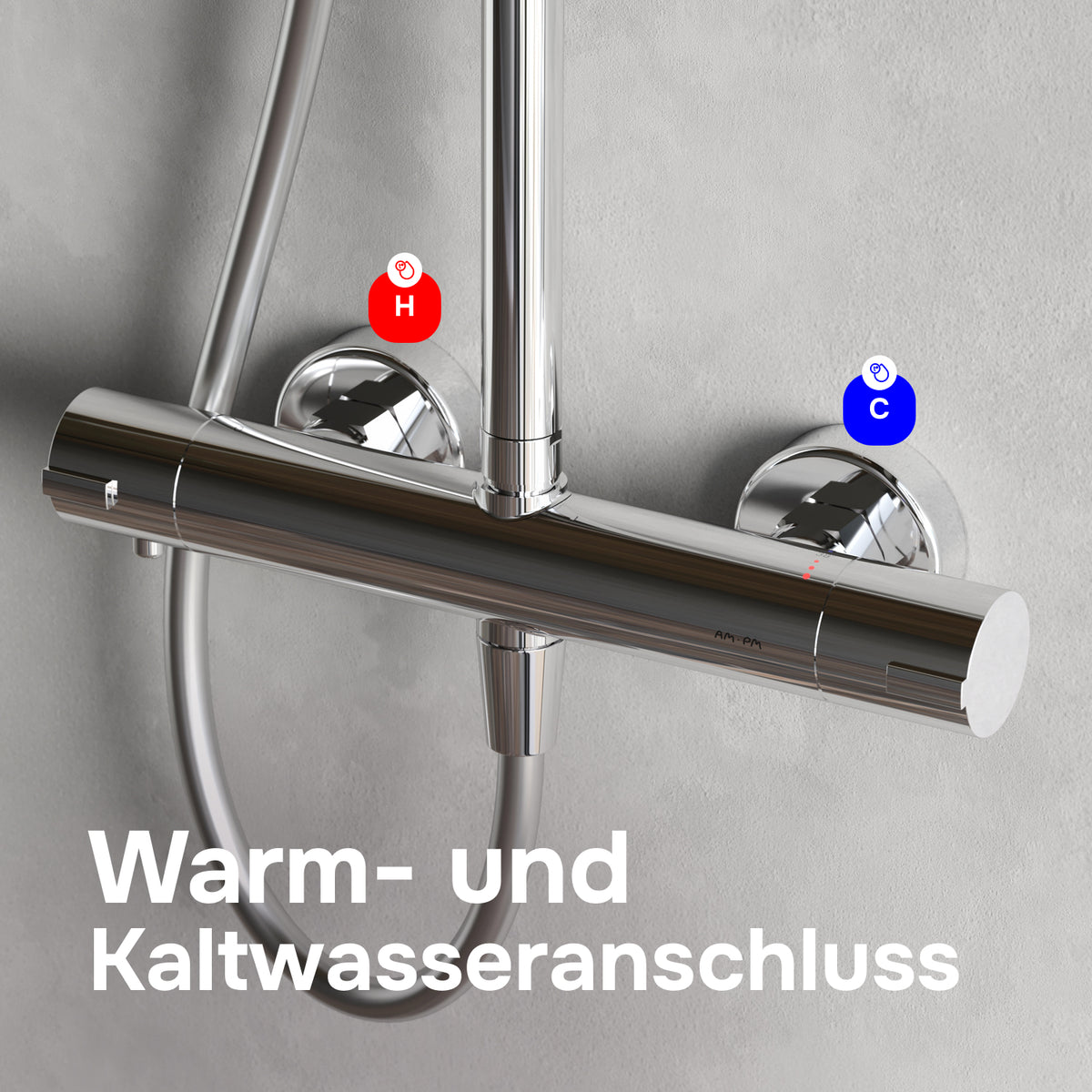 Duschsystem Play mit Thermostat und Regendusche – F078X400